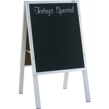 MARSH INDUSTRIES, INC Marsh 22"x 27" Black Chalkboard, Blank CB Cafe Sidewalk Sign, Aluminum Trim ER2722ALN